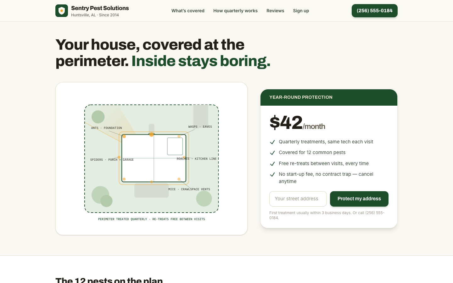 Pest Control — Protection Plan Grid — captured preview