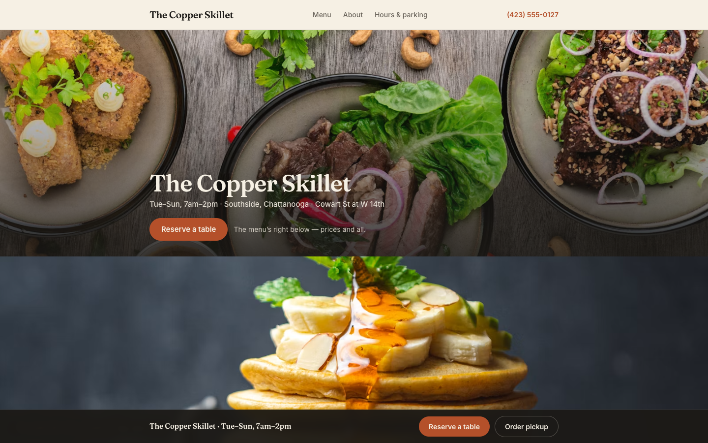 Restaurant — Menu-First — captured preview